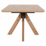 ΤΡΑΠΕΖΙ PAOLO HM9853 MDF ΜΕ ΚΑΠΛΑΜΑ ΦΡΑΞΙΝΟΥ-ΠΟΔΙΑ RUBBERWOOD-ΦΥΣΙΚΟ 180x90x75Yεκ - Image 4