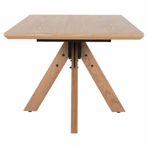 ΤΡΑΠΕΖΙ PAOLO HM9853 MDF ΜΕ ΚΑΠΛΑΜΑ ΦΡΑΞΙΝΟΥ-ΠΟΔΙΑ RUBBERWOOD-ΦΥΣΙΚΟ 180x90x75Yεκ - Image 4