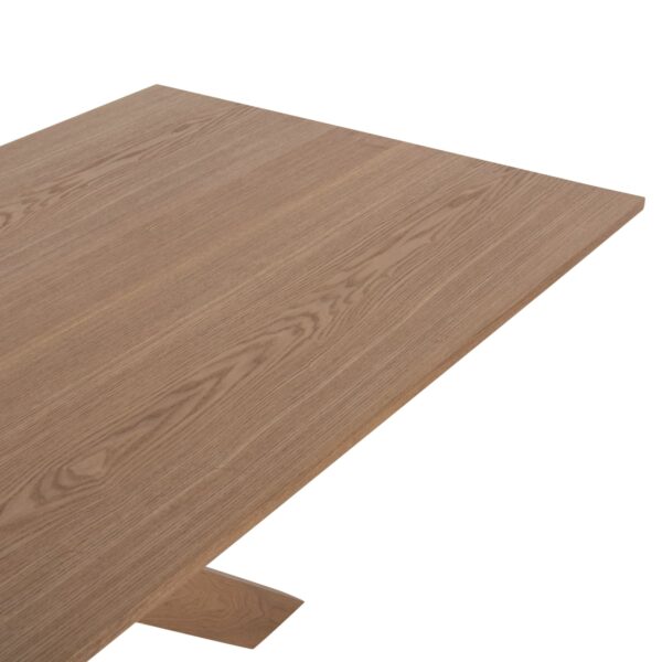 ΤΡΑΠΕΖΙ PAOLO HM9853 MDF ΜΕ ΚΑΠΛΑΜΑ ΦΡΑΞΙΝΟΥ-ΠΟΔΙΑ RUBBERWOOD-ΦΥΣΙΚΟ 180x90x75Yεκ - Image 5