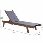 ΞΑΠΛΩΣΤΡΑ MILOS HM10685.02 ΞΥΛΟ ΟΞΙΑΣ ΣΕ ΚΑΡΥΔΙ-ΓΚΡΙ TEXTILENE 204x65x31,5-92,5Υεκ. - Image 2