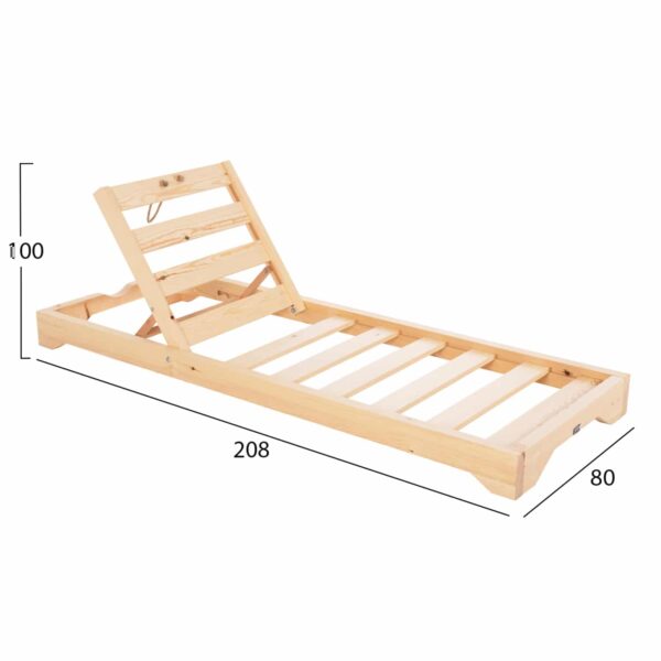 ΞΑΠΛΩΣΤΡΑ IKARIA HM6115.01 ΞΥΛΟ ΠΕΥΚΟΥ ΣΕ ΦΥΣΙΚΟ 80x208x32-100Yεκ. - Image 2