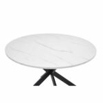 STOCKHOLM ΤΡΑΠΕΖΙ ΡΟΤΟΝΤΑ ΛΕΥΚΟ ΜΕ ΟΨΗ ΜΑΡΜΑΡΟΥ 110x110x75 02-0516 - Image 2