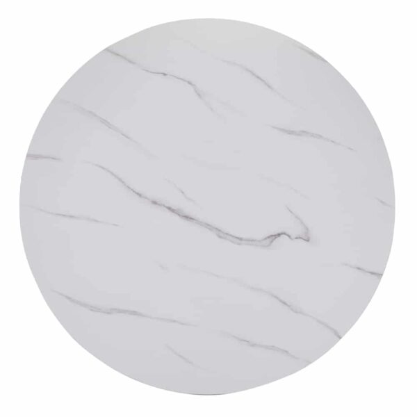 STOCKHOLM ΤΡΑΠΕΖΙ ΡΟΤΟΝΤΑ ΛΕΥΚΟ ΜΕ ΟΨΗ ΜΑΡΜΑΡΟΥ 110x110x75 02-0516 - Image 3