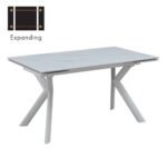 KIRA ΤΡΑΠΕΖΙ ΕΠΕΚΤΕΙΝΟΜΕΝΟ-Η ΛΕΥΚΟ ΜΕ ΟΨΗ ΜΑΡΜΑΡΟΥ 140x80x75 02-0613