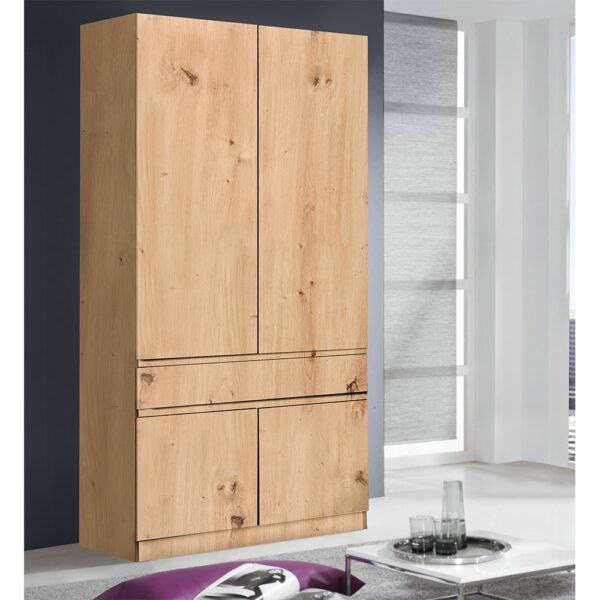 HERMES ΝΤΟΥΛΑΠΑ 2ΠΟΡΤΕΣ 1ΣΥΡΤΑΡΙ ARTISAN OAK 100x52x200 06-0102 - Image 2