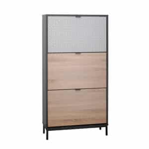 ROMBUS ΠΑΠΟΥΤΣΟΘΗΚΗ 3ΠΟΡΤΕΣ ΜΑΥΡΟ SONOMA ΛΕΥΚΟ ΜΕ PATTERN 60x23x120 10-0015