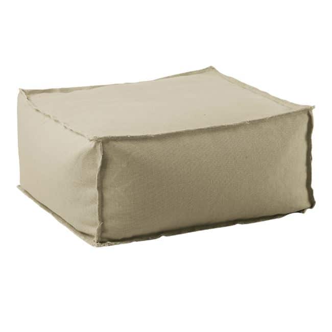 DEPO Πουφ Σκαμπό DEPO Πουφ Σκαμπό, 100% Αδιάβροχο, Ύφασμα Sand, Αποσπώμενο Κάλυμμα 60x60x28cm - Image 1