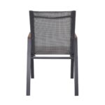 VIRNA Πολυθρόνα Κήπου Βεράντας, Μέταλλο Βαφή Ανθρακί Textilene Γκρι,Polywood Φυσικό 56x63x90cm - Image 4