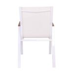 VIRNA Πολυθρόνα Κήπου Βεράντας, Μέταλλο Βαφή Άσπρο, Textilene Άσπρο,PolywoodΦυσικό 56x63x90cm - Image 4