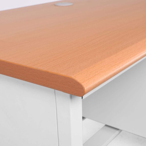 ΓΡΑΦΕΙΟ 3-Συρτάρια, Μέταλλο Βαφή Άσπρο, Επιφάνεια Απόχρωση Maple 120x60x75cm - Image 4