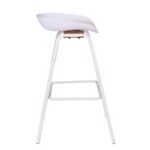 PENT Σκαμπό Bar, Μέταλλο Βαφή Άσπρο, PP Άσπρο 49x52x72/84cm - Image 3