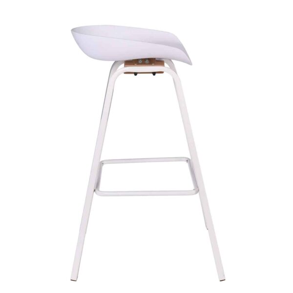 PENT Σκαμπό Bar, Μέταλλο Βαφή Άσπρο, PP Άσπρο 49x52x72/84cm - Image 3