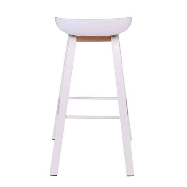 PENT Σκαμπό Bar, Μέταλλο Βαφή Άσπρο, PP Άσπρο 49x52x72/84cm - Image 4