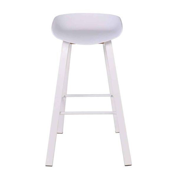 PENT Σκαμπό Bar, Μέταλλο Βαφή Άσπρο, PP Άσπρο 49x52x72/84cm - Image 5