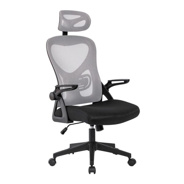 BF3050 Πολυθρόνα Γραφείου- Διευθυντή, Mesh Μαύρο-Γκρι, Μπράτσα up-down 63x63x118/128cm - Image 2