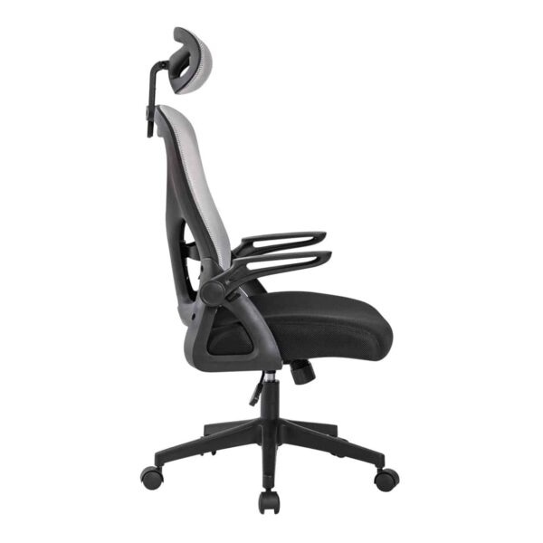 BF3050 Πολυθρόνα Γραφείου- Διευθυντή, Mesh Μαύρο-Γκρι, Μπράτσα up-down 63x63x118/128cm - Image 3