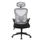 BF3050 Πολυθρόνα Γραφείου- Διευθυντή, Mesh Μαύρο-Γκρι, Μπράτσα up-down 63x63x118/128cm - Image 5