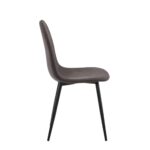 CELINA Καρέκλα Μέταλλο Βαφή Μαύρο, Ύφασμα Suede Γκρι 45x54x85cm - Image 3