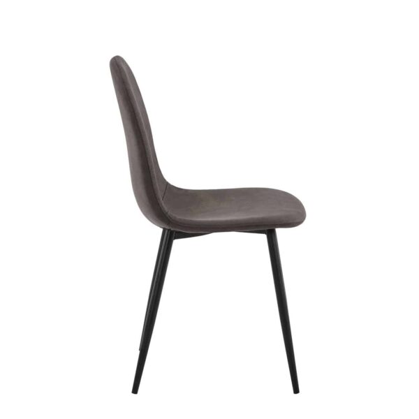 CELINA Καρέκλα Μέταλλο Βαφή Μαύρο, Ύφασμα Suede Γκρι 45x54x85cm - Image 3