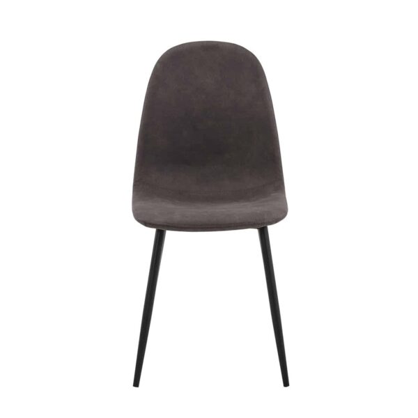 CELINA Καρέκλα Μέταλλο Βαφή Μαύρο, Ύφασμα Suede Γκρι 45x54x85cm - Image 4