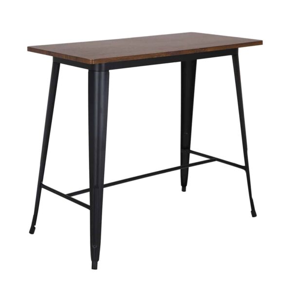 RELIX Wood Dark Oak Τραπέζι Bar-Pro, Μέταλλο Βαφή Μαύρο 120x60x102cm - Image 2