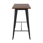 RELIX Wood Dark Oak Τραπέζι Bar-Pro, Μέταλλο Βαφή Μαύρο 120x60x102cm - Image 3