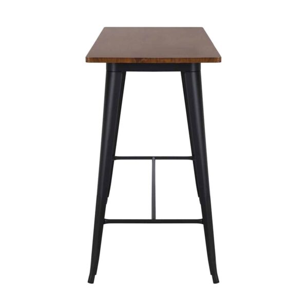 RELIX Wood Dark Oak Τραπέζι Bar-Pro, Μέταλλο Βαφή Μαύρο 120x60x102cm - Image 3