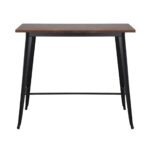 RELIX Wood Dark Oak Τραπέζι Bar-Pro, Μέταλλο Βαφή Μαύρο 120x60x102cm - Image 4