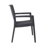 LORA-Pro Πολυθρόνα Στοιβαζόμενη, PP (Rattan Look) Απόχρωση Ανθρακί 58x61x87cm - Image 3