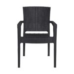 LORA-Pro Πολυθρόνα Στοιβαζόμενη, PP (Rattan Look) Απόχρωση Ανθρακί 58x61x87cm - Image 5