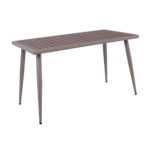 SERRANO Set Κήπου: Τραπέζι + 6 Πολυθρόνες, Μέταλλο Βαφή Sand Beige, Polywood Καρυδί Table:130x70x75 Chair:56x64x88 - Image 4