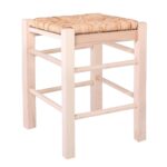 ΤΑΒΕΡΝΑΣ Σκαμπό Βοηθητικό, Οξιά Εμποτισμός Φυσικό, Κάθισμα Ψάθα 35x35x50cm - Image 2