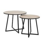 CRUZ SIDE TABLE SET 2ΤΕΜ ΦΥΣΙΚΟ ΜΑΥΡΟ 50x50x40 04-0666