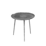 ZEN 48 SIDE TABLE NICKEL ROUGH ANTIQUE 48x48x47.5 04-0862