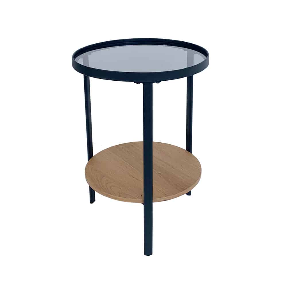 04-0967-AYd23-first-_1 ACCORDO SIDE TABLE ΦΙΜΕ ΦΥΣΙΚΟ ΜΑΥΡΟ 40x40x55 04-0967 - Image 1