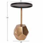 ΒΟΗΘΗΤΙΚΟ ΤΡΑΠΕΖΑΚΙ RUBIN HM9719 ΞΥΛΟ MANGO ΣΕ ΜΑΥΡΟ-ΒΑΣΗ ΜΕΤΑΛΛΟ ΧΡΥΣΗ 35x35x59Υεκ. - Image 2