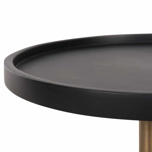 ΒΟΗΘΗΤΙΚΟ ΤΡΑΠΕΖΑΚΙ RUBIN HM9719 ΞΥΛΟ MANGO ΣΕ ΜΑΥΡΟ-ΒΑΣΗ ΜΕΤΑΛΛΟ ΧΡΥΣΗ 35x35x59Υεκ. - Image 5