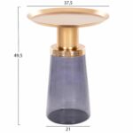 ΒΟΗΘΗΤΙΚΟ ΤΡΑΠΕΖΑΚΙ BALLIN HM9725 ΜΠΛΕ ΓΥΑΛΙ-ΧΡΥΣΟ ΜΕΤΑΛΛΟ Φ37,5x49,5Υεκ. - Image 2