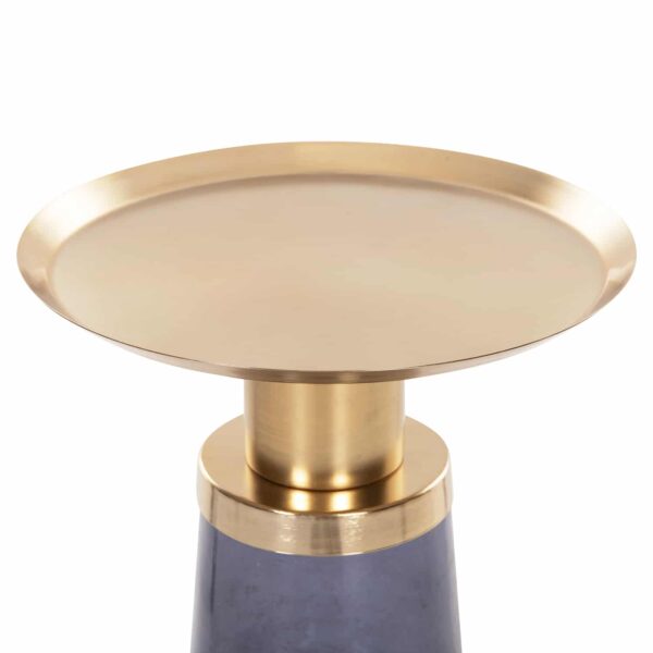 ΒΟΗΘΗΤΙΚΟ ΤΡΑΠΕΖΑΚΙ BALLIN HM9725 ΜΠΛΕ ΓΥΑΛΙ-ΧΡΥΣΟ ΜΕΤΑΛΛΟ Φ37,5x49,5Υεκ. - Image 4