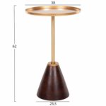 ΒΟΗΘΗΤΙΚΟ ΤΡΑΠΕΖΑΚΙ KAPPUR HM9726 ΞΥΛΟ MANGO ΣΕ ΚΑΡΥΔΙ-ΜΕΤΑΛΛΟ ΧΡΥΣΟ Φ38x62Υεκ - Image 2