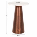 ΒΟΗΘΗΤΙΚΟ ΤΡΑΠΕΖΙ FODEN HM9720 ΛΕΥΚΟ ΜΑΡΜΑΡΟ ΚΑΙ ΜΕΤΑΛΛΟ Φ40,5x59Υεκ - Image 2