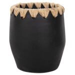 ΔΙΑΚΟΣΜΗΤΙΚΟ ΒΑΖΟ HM4368 ΤΕΡΑΚΟΤΑ ΣΕ ΜΑΥΡΟ ΜΕ ΠΛΕΞΗ ΨΑΘΑΣ ΣΤΟ ΣΤΟΜΙΟ Φ13x16Υεκ. - Image 3