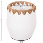 ΔΙΑΚΟΣΜΗΤΙΚΟ ΒΑΖΟ HM4369 ΤΕΡΑΚΟΤΑ ΣΕ ΛΕΥΚΟ ΜΕ ΠΛΕΞΗ ΨΑΘΑΣ ΣΤΟ ΣΤΟΜΙΟ Φ13x16Υεκ. - Image 2