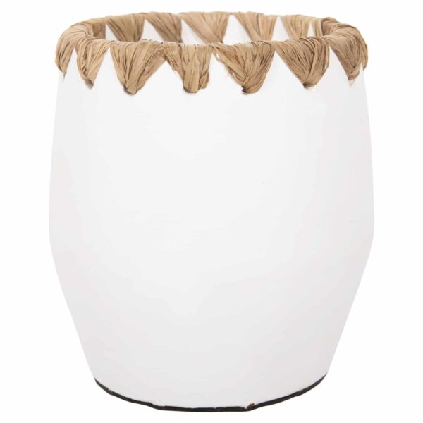 ΔΙΑΚΟΣΜΗΤΙΚΟ ΒΑΖΟ HM4369 ΤΕΡΑΚΟΤΑ ΣΕ ΛΕΥΚΟ ΜΕ ΠΛΕΞΗ ΨΑΘΑΣ ΣΤΟ ΣΤΟΜΙΟ Φ13x16Υεκ. - Image 3