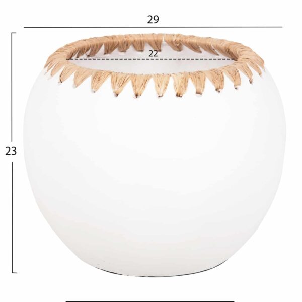 ΔΙΑΚΟΣΜΗΤΙΚΟ ΒΑΖΟ HM4375 ΤΕΡΑΚΟΤΑ ΣΕ ΛΕΥΚΟ ΜΕ ΠΛΕΞΗ ΨΑΘΑΣ ΣΤΟ ΣΤΟΜΙΟ Φ29x23Υεκ. - Image 2