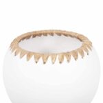 ΔΙΑΚΟΣΜΗΤΙΚΟ ΒΑΖΟ HM4375 ΤΕΡΑΚΟΤΑ ΣΕ ΛΕΥΚΟ ΜΕ ΠΛΕΞΗ ΨΑΘΑΣ ΣΤΟ ΣΤΟΜΙΟ Φ29x23Υεκ. - Image 5