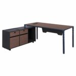 ΕΠΑΓΓΕΛΜΑΤΙΚΟ ΓΡΑΦΕΙΟ MAVIES ΑΡΙΣΤΕΡΗ ΓΩΝΙΑ HM2109L ΣΕ ΓΚΡΙ & ΚΑΡΥΔΙ ΑΠΟΧΡΩΣΗ 183X160X76εκ.