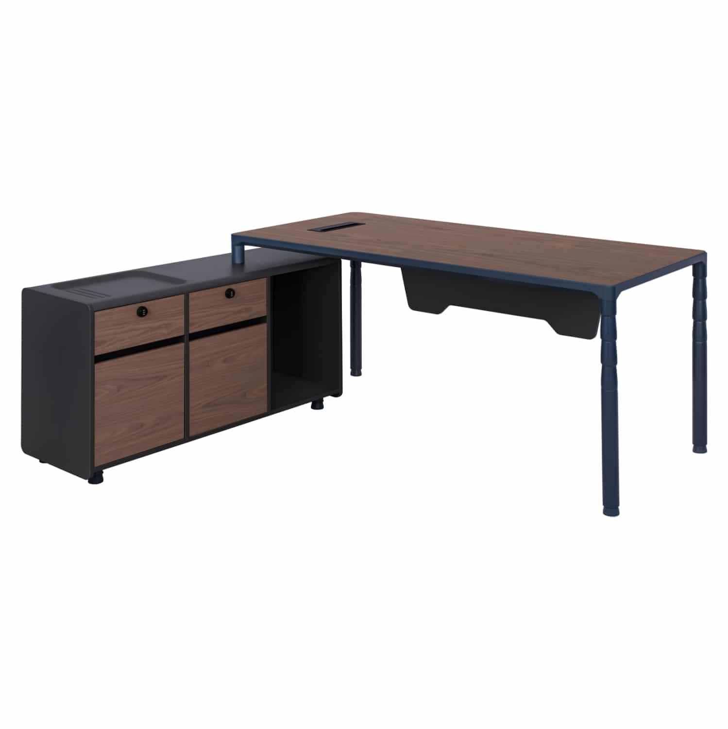 HM2109L ΕΠΑΓΓΕΛΜΑΤΙΚΟ ΓΡΑΦΕΙΟ MAVIES ΑΡΙΣΤΕΡΗ ΓΩΝΙΑ HM2109L ΣΕ ΓΚΡΙ & ΚΑΡΥΔΙ ΑΠΟΧΡΩΣΗ 183X160X76εκ. - Image 1