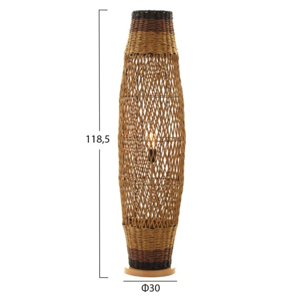 ΦΩΤΙΣΤΙΚΟ ΔΑΠΕΔΟΥ HM4343 ΜΕΤΑΛΛΟ-PAPER ROPE ΣΕ ΜΠΕΖ ΑΜΜΟΥ-ΜΑΥΡΟ Φ30X120Υεκ. - Image 2