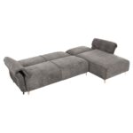 ΓΩΝΙΑΚΟΣ ΑΝΑΣΤΡΕΨ. ΚΑΝΑΠΕΣ-ΚΡΕΒΑΤΙ MAILO HM6071.02 ΣΚΟΥΡΟ ΓΚΡΙ ΥΦΑΣΜΑ-ΜΕΤΑΛ.ΠΟΔΙΑ 300x150x80Υεκ - Image 3